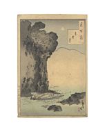 japanese art, japanese antique, woodblock print, ukiyo-e, Yoshitoshi Tsukioka, The Moon of the Red Cliff