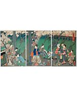 toyokuni III utagawa, spring season, the tale of genji