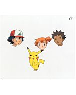 Original Pokemon Ash, Misty, Brock, Pikachu Anime Cel