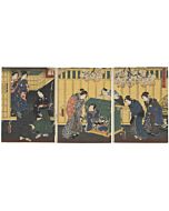 toyokuni III utagawa, the tale of genji, genji-e, tattoo design, lady rokujo, classical story, japanese design