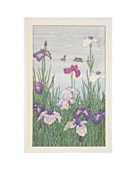 toshi yoshida, irises and ducks, bird and flower