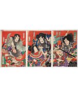 kokunimasa utagawa, Kabuki Actors in Suikoden, tattoo design, meiji era, irezumi, woodblock print