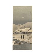 japanese woodblock print, japanese artwork, winter landscape