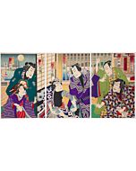 Kunisada III Utagawa, Kabuki Play, Kami no Megumi Wago no Torikumi