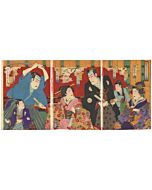 kochoro,utagawa kunisada III, kabuki theatre, actors, kabukiza, japanese actors, japanese design, meiji era