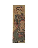 original japanese woodblock print, japanese art, courtesan, kimono design, edo period, elephant