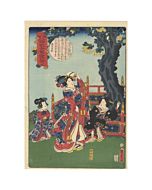 kunisada II, toyokuni IV, kimono design, courtesan, japanese woodblock print