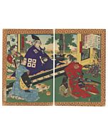 toyonobu utagawa, hideyoshi, warrior print, samurai, musha-e, japanese history