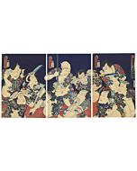 Toyokuni III Utagawa, Kabuki Actors, Suikoden Heroes, Tattoo Design, japanese woodblock print