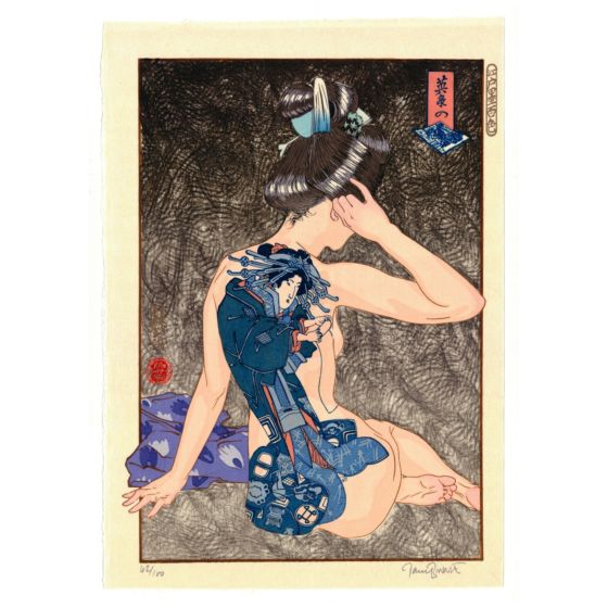 japanese woodblock print, contemporary art, tattoo design, irezumi, inspiration, paul binnie