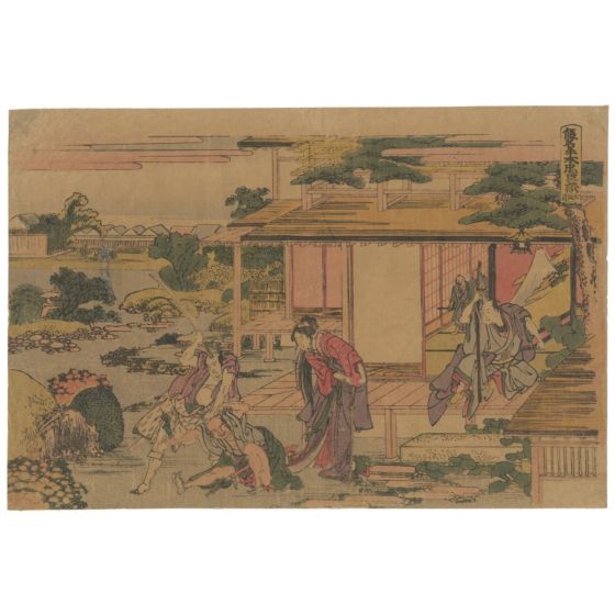 katsushika hokusai, kanadehon chushingura, 47 ronin, japanese woodblock print, japanese antique