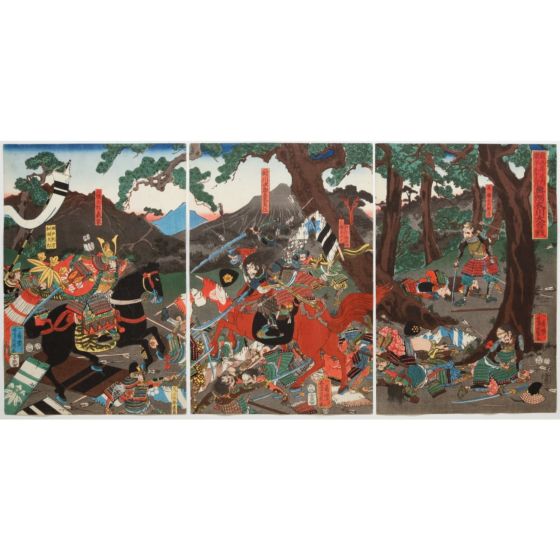 yoshikazu utagawa, samurai art, original japanese woodblock print, japanese antique, japanese art, japanese katana