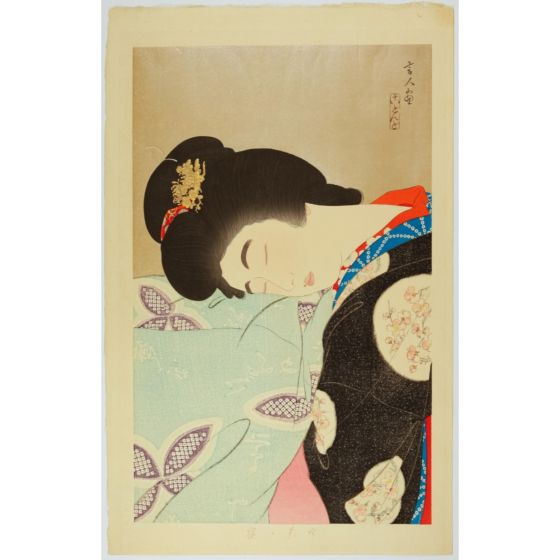 Kotondo Torii, original japanese woodblock print, japanese art, kimono, beauty and female