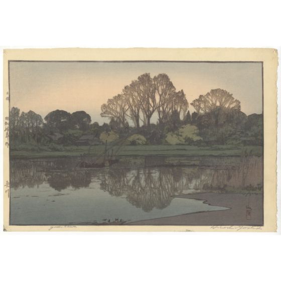 japanese art, japanese antique, woodblock print, ukiyo-e, Hiroshi Yoshida, Yoshikawa, shin hanga, landscape