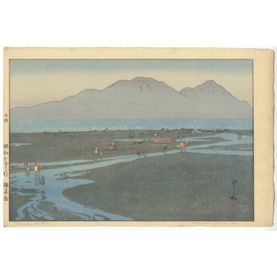 japanese art, japanese antique, woodblock print, ukiyo-e, Hiroshi Yoshida, Onsentake, shin hanga, landscape, modern