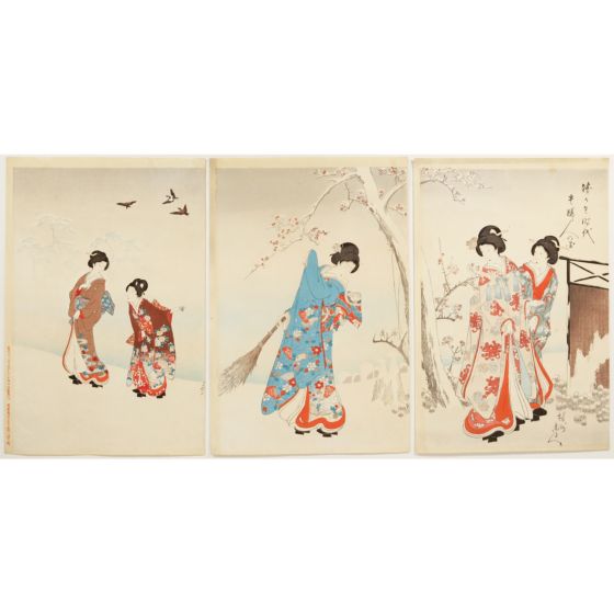 Chikanobu Yoshu, Snow, High-Ranked Ladies of The Tokugawa Era