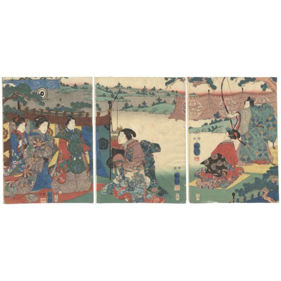 Kuniyoshi Utagawa, The Tale of Genji, Archery Practice
