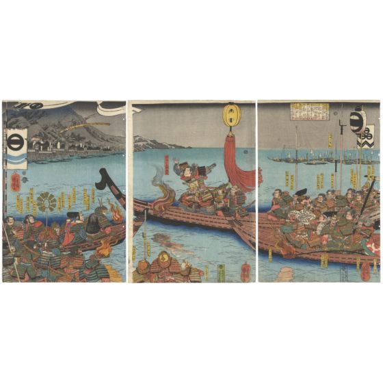 kuniyoshi utagawa, warrior print, japanese woodblock print, samurai