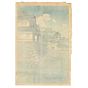 japanese woodblock print, japanese antique, tokyo, landscape, river, hasui kawase, blue
