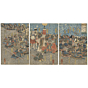 Kuniyoshi Utagawa, The Great Battle of Kawanakajima, samurai, japanese woodblock print, japanese antique