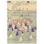 Sadahide Utagawa, Court Ladies, Cherry Blossom, sakura, japanese woodblock print, japanese antique