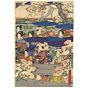 Sadahide Utagawa, Court Ladies, Cherry Blossom, sakura, japanese woodblock print, japanese antique