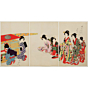 chikanobu yoshu, kimono design, original japanese woodblock print, japanese art, japanese antique, meiji period