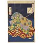 japanese art, japanese antique, woodblock print, ukiyo-e, Yoshitoshi Tsukioka, kumasaka