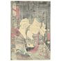 japanese woodblock print, irezumi, tattoo design, kabuki, dragon, kimono, kunisada