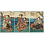 Kunisada II Utagawa, Clear Breeze at Awazu, japanese art, japanese antique, woodblock print, ukiyoe, landscape, beauty and female, male and female, prince genji