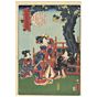 kunisada II, toyokuni IV, kimono design, courtesan, japanese woodblock print