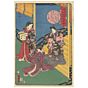 kunisada II, toyokuni IV, kimono design, floral pattern, japanese woodblock print