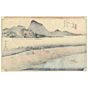 Hiroshige I, Oi river, landscape, japanese woodblock print, japanese antique