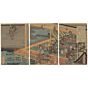 Katsushika Hokui, Strange Apparitions, Ghost, Fukuhara Palace, Yokai, Spirits, Triptych, Supernatural, Original Japanese woodblock print