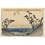 Hiroshige I, Ando Hiroshige, Tokaido road, landscape, japanese woodblock print, japanese antique