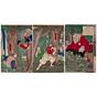 Yoshitoshi Tsukioka, Meiji, Demons, Japanese woodblock print, Antique