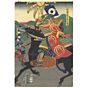 yoshitora utagawa, japanese warrior, samurai, yoroi, japanese woodblock print, japanese antique