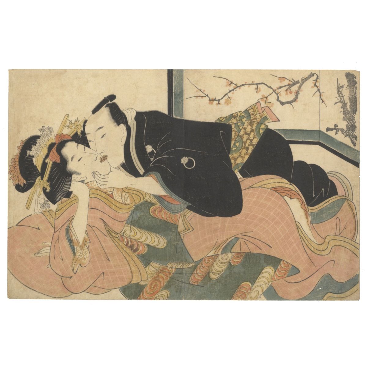 Keisai, Abuna-e, Kiss, Erotic Print