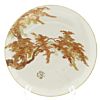 Yabu Meizan, Plate with Maple Tree, Satsuma Ceramics, Japanese antique, Japanese art, Japan