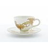 Yabu Meizan, Satsuma Cup & Saucer, Red Maple Leaves, Botanical, Japanese art, Japanese antiques, ceramics