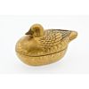Small Lacquer Incense Box, Gold, Maki-e, Duck, Bird, Japanese antique, Japanese art